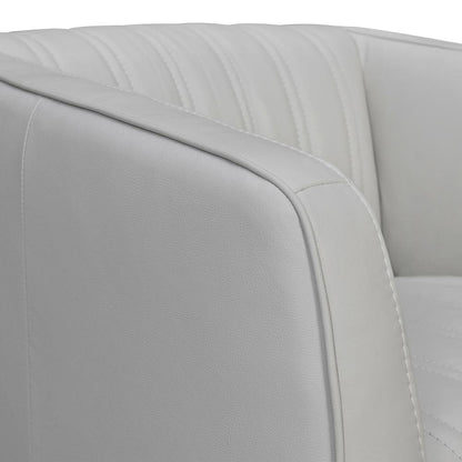 Armen Living - Aries Dove Gray Genuine Leather Swivel Barrel Chair - LCARCHDV veiw 4