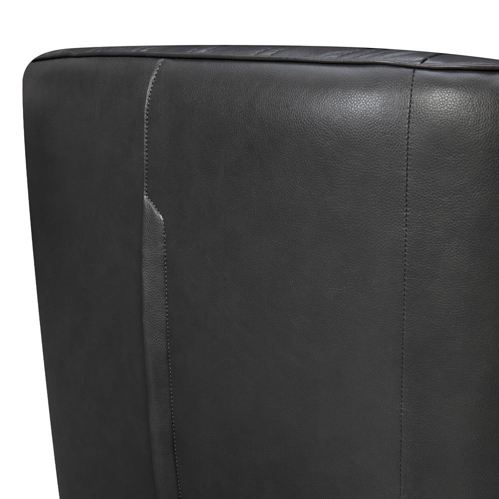 Armen Living - Aries Pewter Genuine Leather Swivel Barrel Chair - LCARCHPW veiw 5