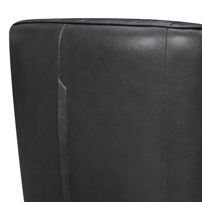 Armen Living - Aries Pewter Genuine Leather Swivel Barrel Chair - LCARCHPW veiw 5