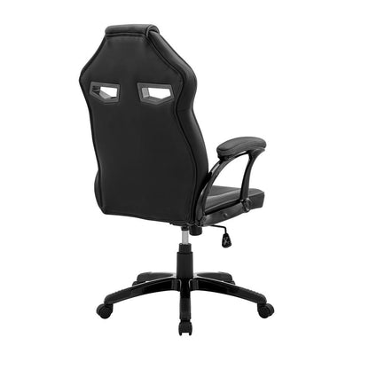 Armen Living - Aspect Adjustable Racing Gaming Chair in Black Faux Leather and Dark Grey Mesh with Lumbar Support Pillow - LCASGCGRYBLK veiw 4