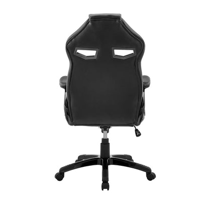 Armen Living - Aspect Adjustable Racing Gaming Chair in Black Faux Leather and Dark Grey Mesh with Lumbar Support Pillow - LCASGCGRYBLK veiw 5