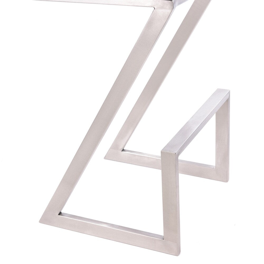 Armen Living - Atlantis 26in Counter Height Backless Black Faux Leather and Brushed Stainless Steel Bar Stool - LCAT26BABLK veiw 4