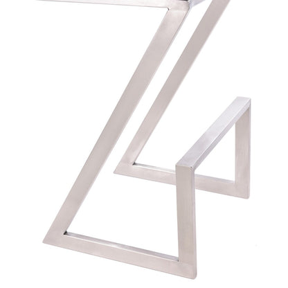 Armen Living - Atlantis 26in Counter Height Backless Black Faux Leather and Brushed Stainless Steel Bar Stool - LCAT26BABLK veiw 4