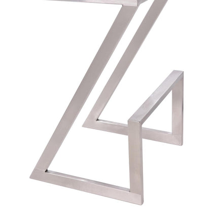 Armen Living - Atlantis 26in Counter Height Backless White Faux Leather and Brushed Stainless Steel Bar Stool - LCAT26BAWH veiw 4