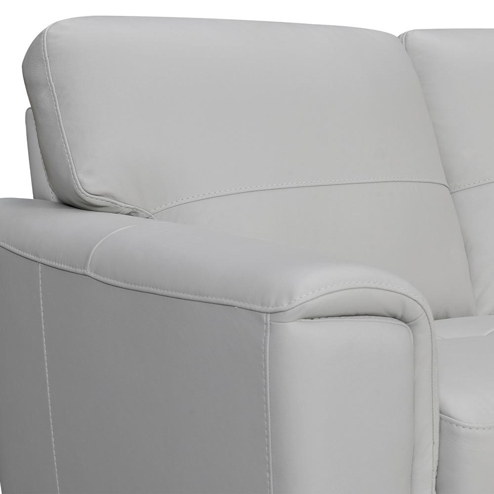 Armen Living - Bergen 87in Dove Gray Genuine Leather Square Arm Sofa - LCBE3DV veiw 4