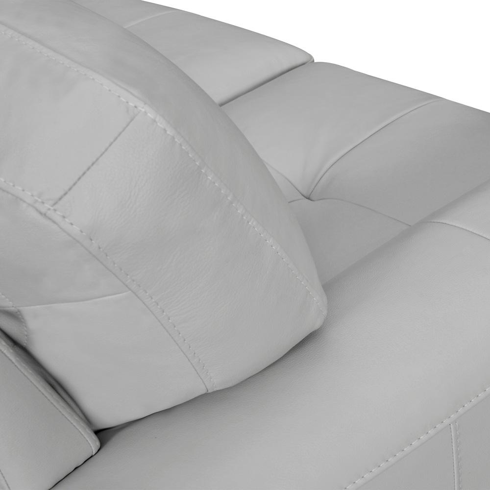 Armen Living - Bergen 87in Dove Gray Genuine Leather Square Arm Sofa - LCBE3DV veiw 5