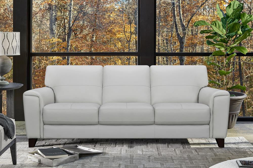 Armen Living - Bergen 87in Dove Gray Genuine Leather Square Arm Sofa - LCBE3DV veiw 8