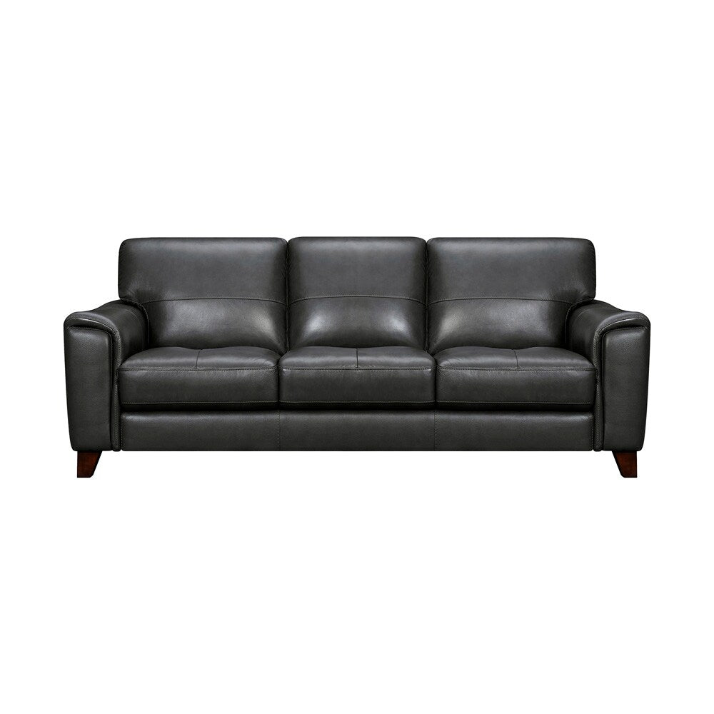 Armen Living - Bergen 87in Pewter Genuine Leather Square Arm Sofa - LCBE3PW veiw 1