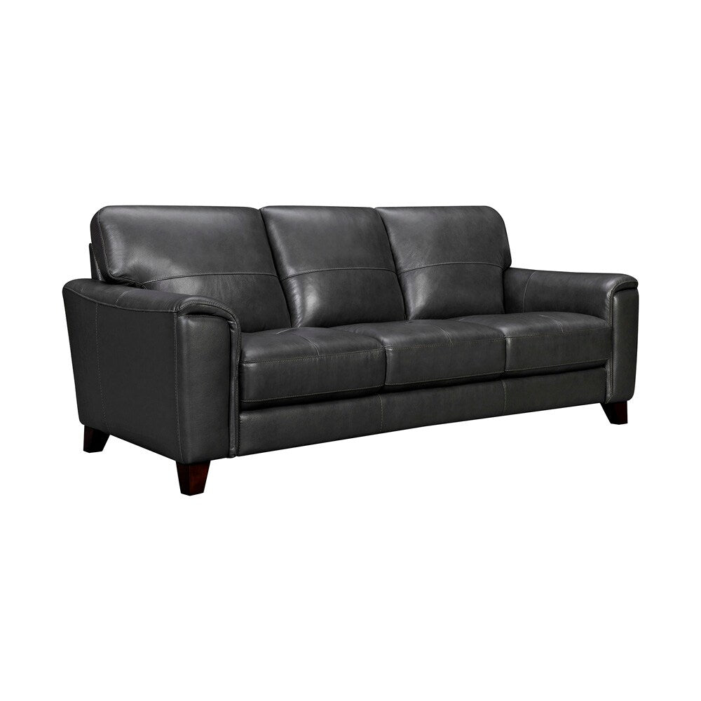 Armen Living - Bergen 87in Pewter Genuine Leather Square Arm Sofa - LCBE3PW veiw 2