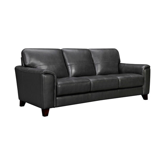 Armen Living - Bergen 87in Pewter Genuine Leather Square Arm Sofa - LCBE3PW veiw 2