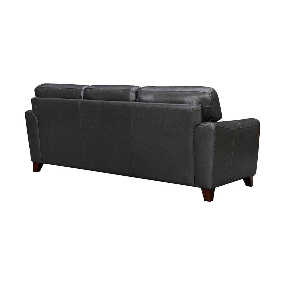 Armen Living - Bergen 87in Pewter Genuine Leather Square Arm Sofa - LCBE3PW veiw 3
