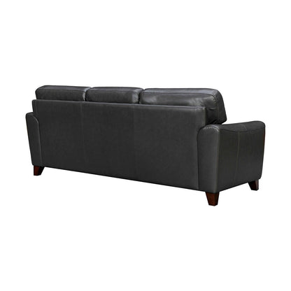 Armen Living - Bergen 87in Pewter Genuine Leather Square Arm Sofa - LCBE3PW veiw 3