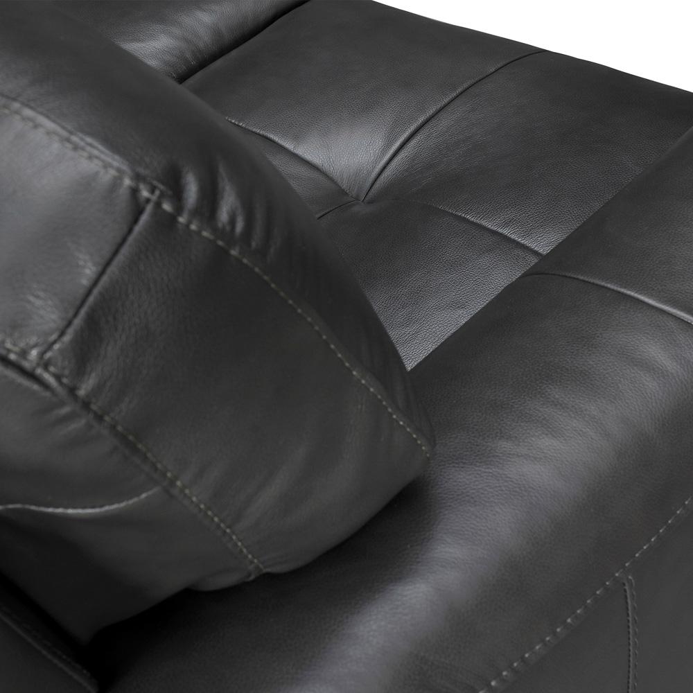 Armen Living - Bergen 87in Pewter Genuine Leather Square Arm Sofa - LCBE3PW veiw 5