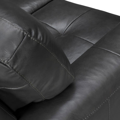 Armen Living - Bergen 87in Pewter Genuine Leather Square Arm Sofa - LCBE3PW veiw 5