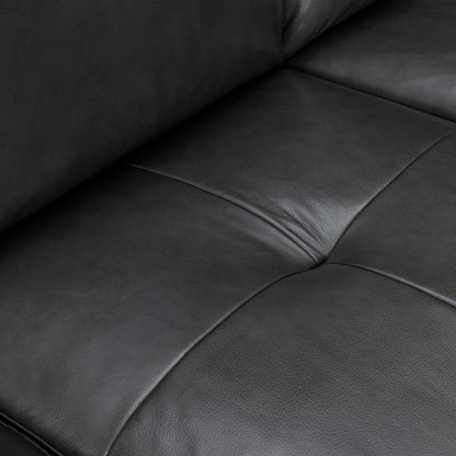 Armen Living - Bergen 87in Pewter Genuine Leather Square Arm Sofa - LCBE3PW veiw 6
