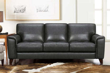 Armen Living - Bergen 87in Pewter Genuine Leather Square Arm Sofa - LCBE3PW veiw 8
