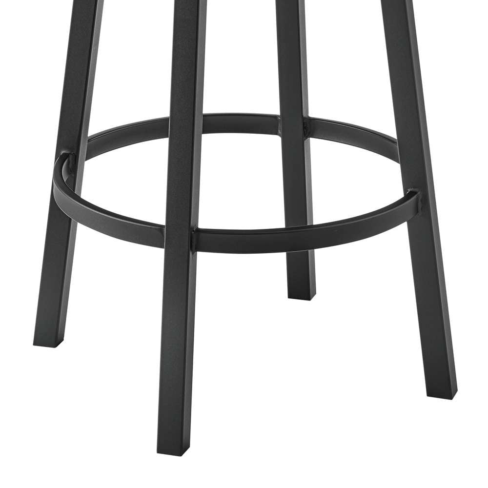 Armen Living - Dalza Swivel Counter or Bar Stool in Black Finish with Grey Faux Leather - 840254333543 veiw 8