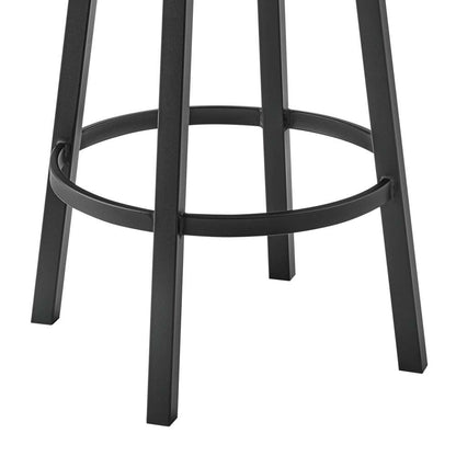 Armen Living - Dalza Swivel Counter or Bar Stool in Black Finish with Grey Faux Leather - 840254333543 veiw 8