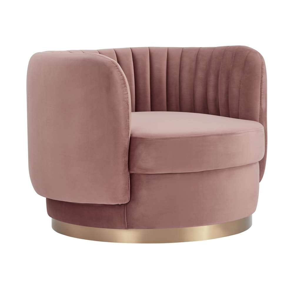 Armen Living - Davy Blush Velvet Swivel Accent Chair with Gold Base - LCDVCHBLUSH veiw 1