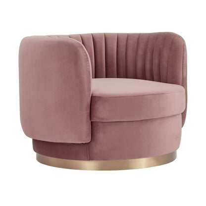 Armen Living - Davy Blush Velvet Swivel Accent Chair with Gold Base - LCDVCHBLUSH veiw 1