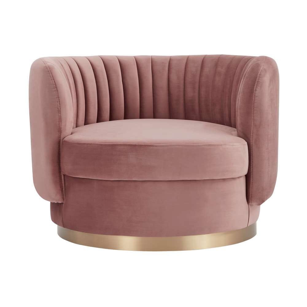 Armen Living - Davy Blush Velvet Swivel Accent Chair with Gold Base - LCDVCHBLUSH veiw 2