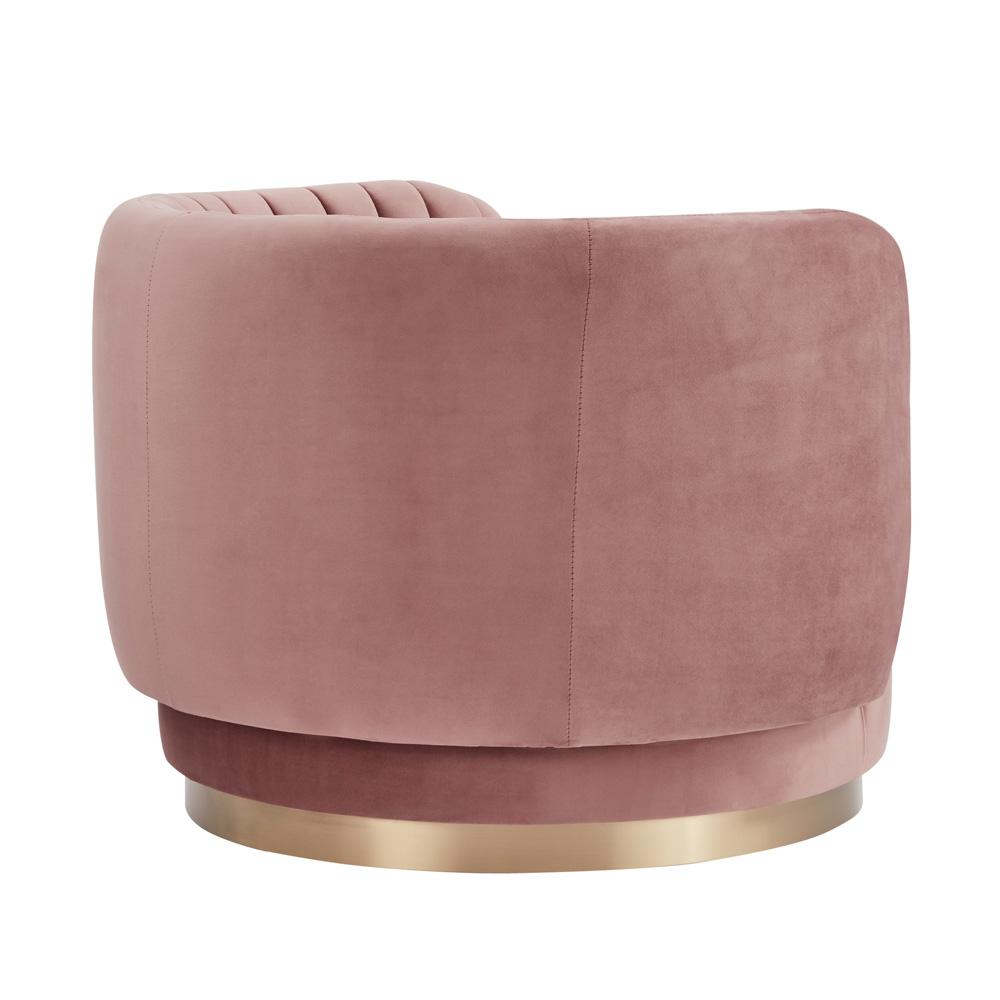 Armen Living - Davy Blush Velvet Swivel Accent Chair with Gold Base - LCDVCHBLUSH veiw 3