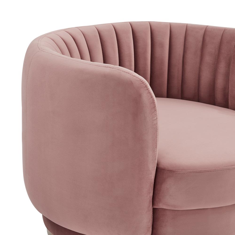 Armen Living - Davy Blush Velvet Swivel Accent Chair with Gold Base - LCDVCHBLUSH veiw 4