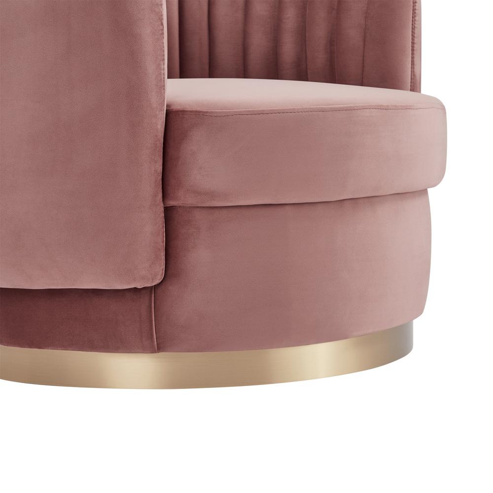 Armen Living - Davy Blush Velvet Swivel Accent Chair with Gold Base - LCDVCHBLUSH veiw 6