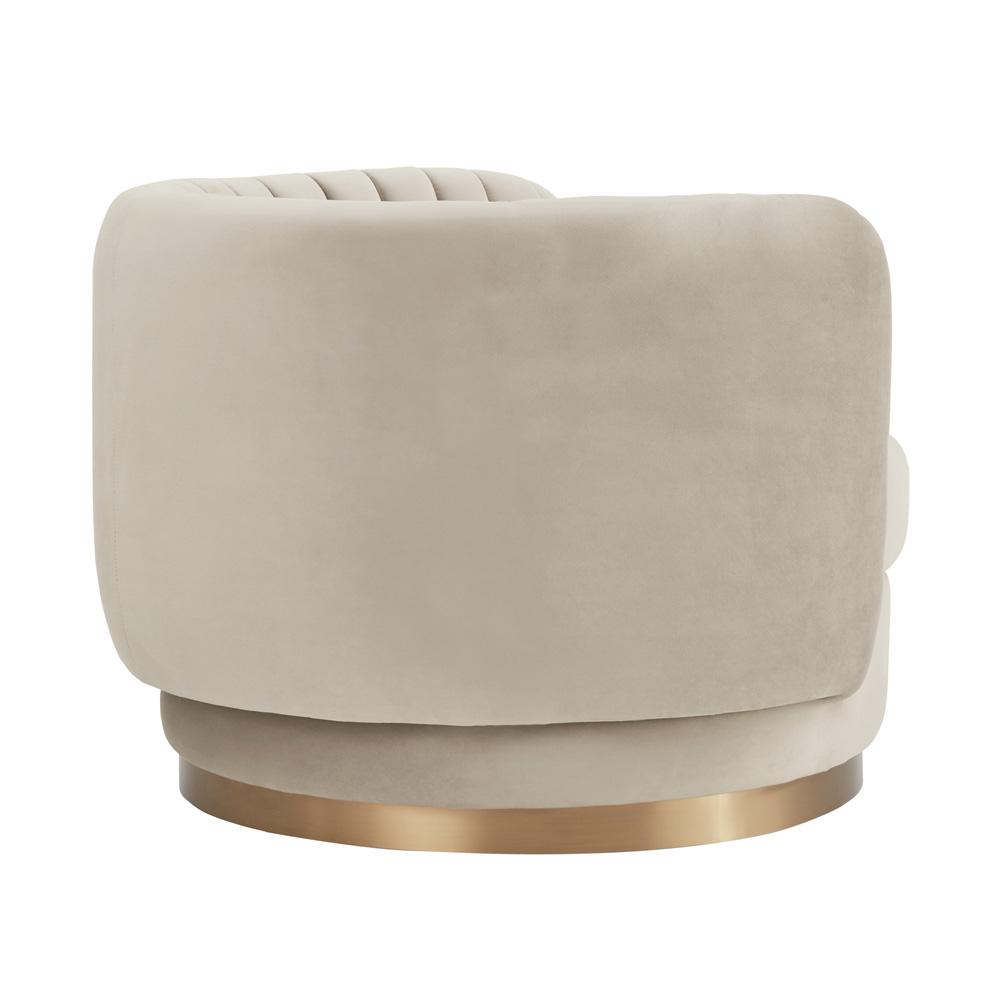 Armen Living - Davy Taupe Velvet Swivel Accent Chair with Gold Base - LCDVCHTAUPE veiw 3