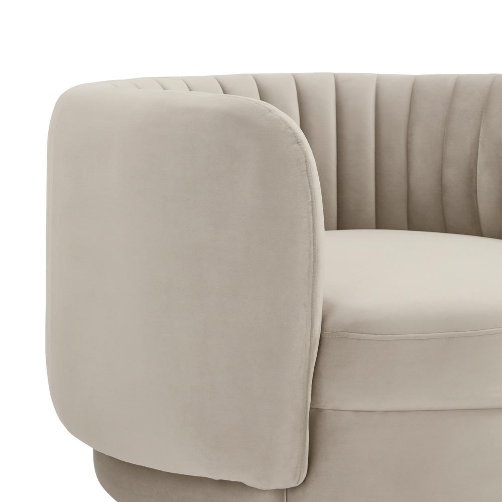 Armen Living - Davy Taupe Velvet Swivel Accent Chair with Gold Base - LCDVCHTAUPE veiw 4