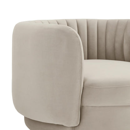 Armen Living - Davy Taupe Velvet Swivel Accent Chair with Gold Base - LCDVCHTAUPE veiw 4