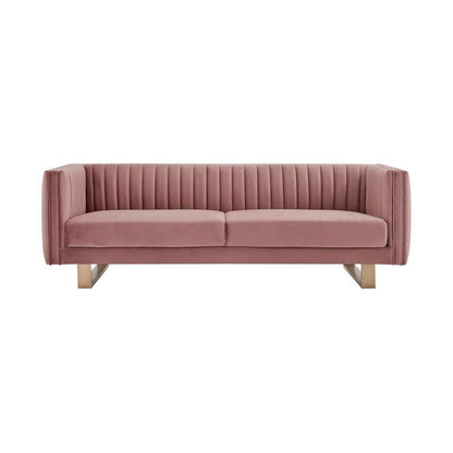 Armen Living - Delilah 86in Blush Velvet Square Arm Sofa - LCDH3BLUSH veiw 1