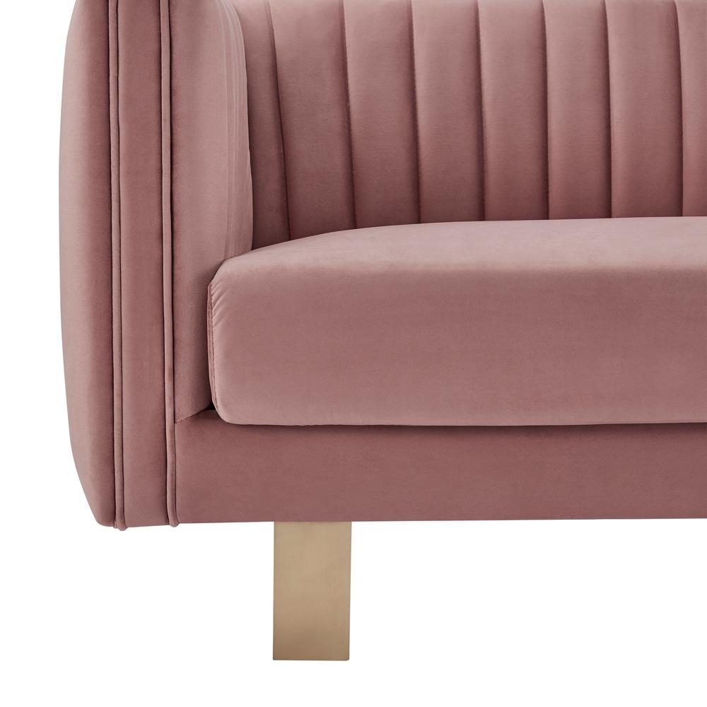 Armen Living - Delilah 86in Blush Velvet Square Arm Sofa - LCDH3BLUSH veiw 2