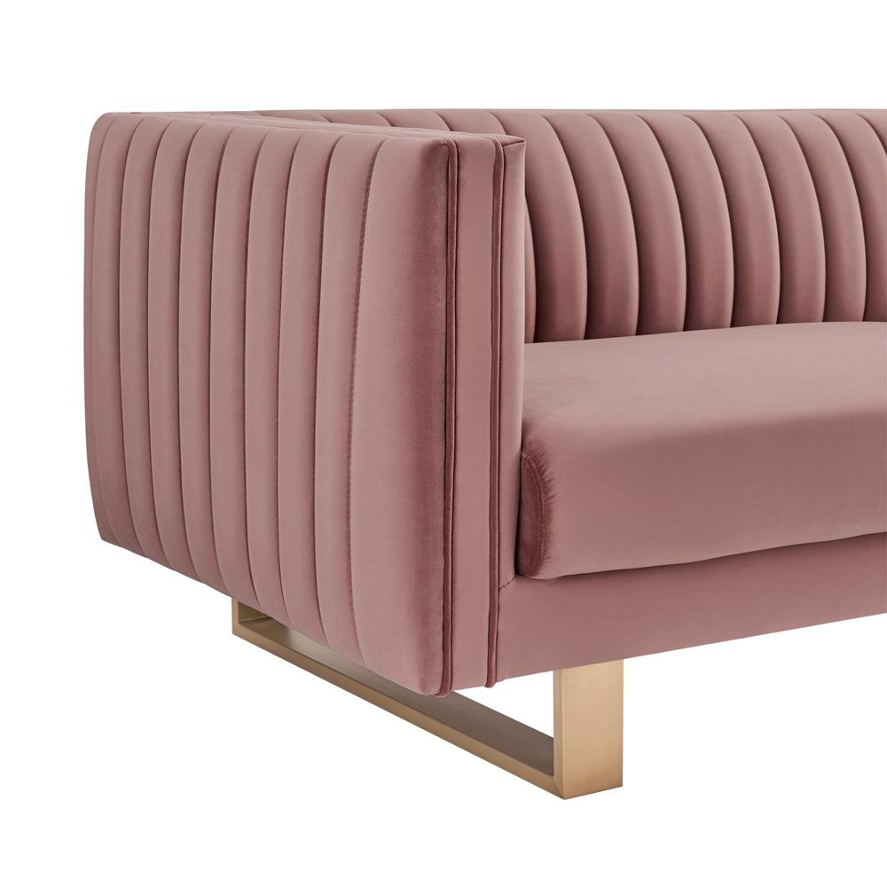 Armen Living - Delilah 86in Blush Velvet Square Arm Sofa - LCDH3BLUSH veiw 4