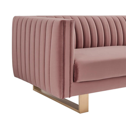 Armen Living - Delilah 86in Blush Velvet Square Arm Sofa - LCDH3BLUSH veiw 4