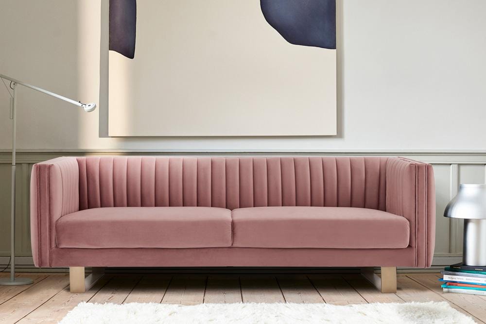 Armen Living - Delilah 86in Blush Velvet Square Arm Sofa - LCDH3BLUSH veiw 6