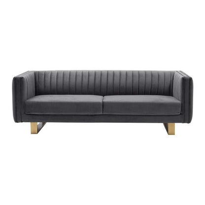 Armen Living - Delilah Dark Gray Velvet Sofa with Matte Gold Legs - LCDH3GREY veiw 1