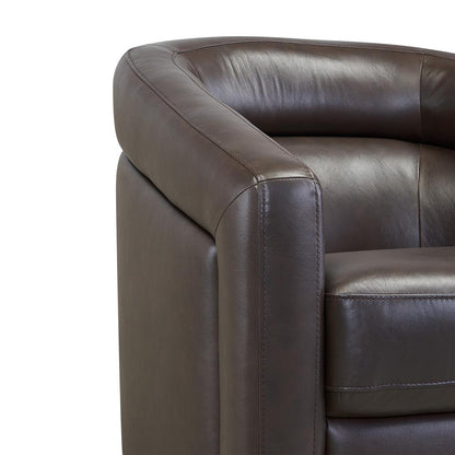 Armen Living - Desi Contemporary Swivel Accent Chair in Espresso Genuine Leather - LCDSCHES veiw 4