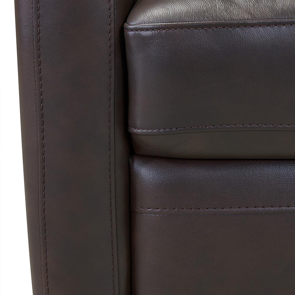 Armen Living - Desi Contemporary Swivel Accent Chair in Espresso Genuine Leather - LCDSCHES veiw 6