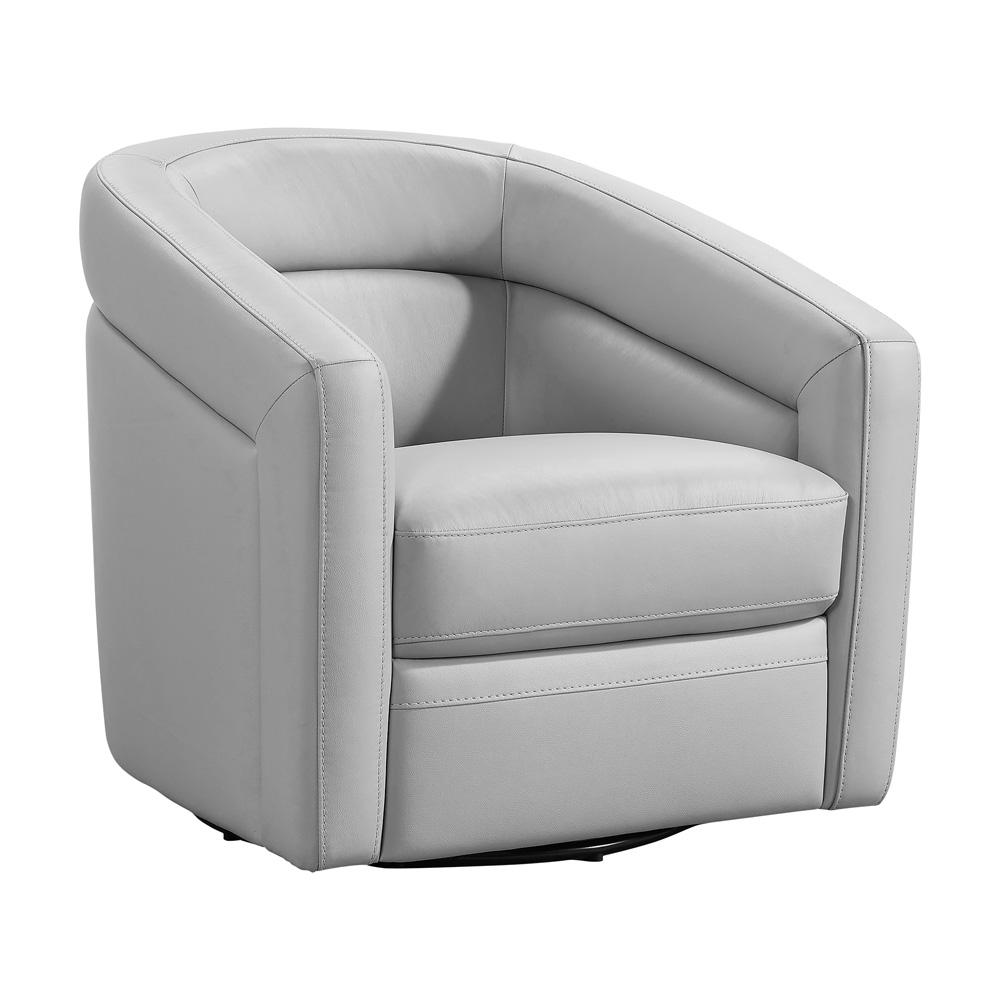 Armen Living - Desi Contemporary Swivel Accent Chair in Dove Gray Genuine Leather - LCDSCHDV veiw 1