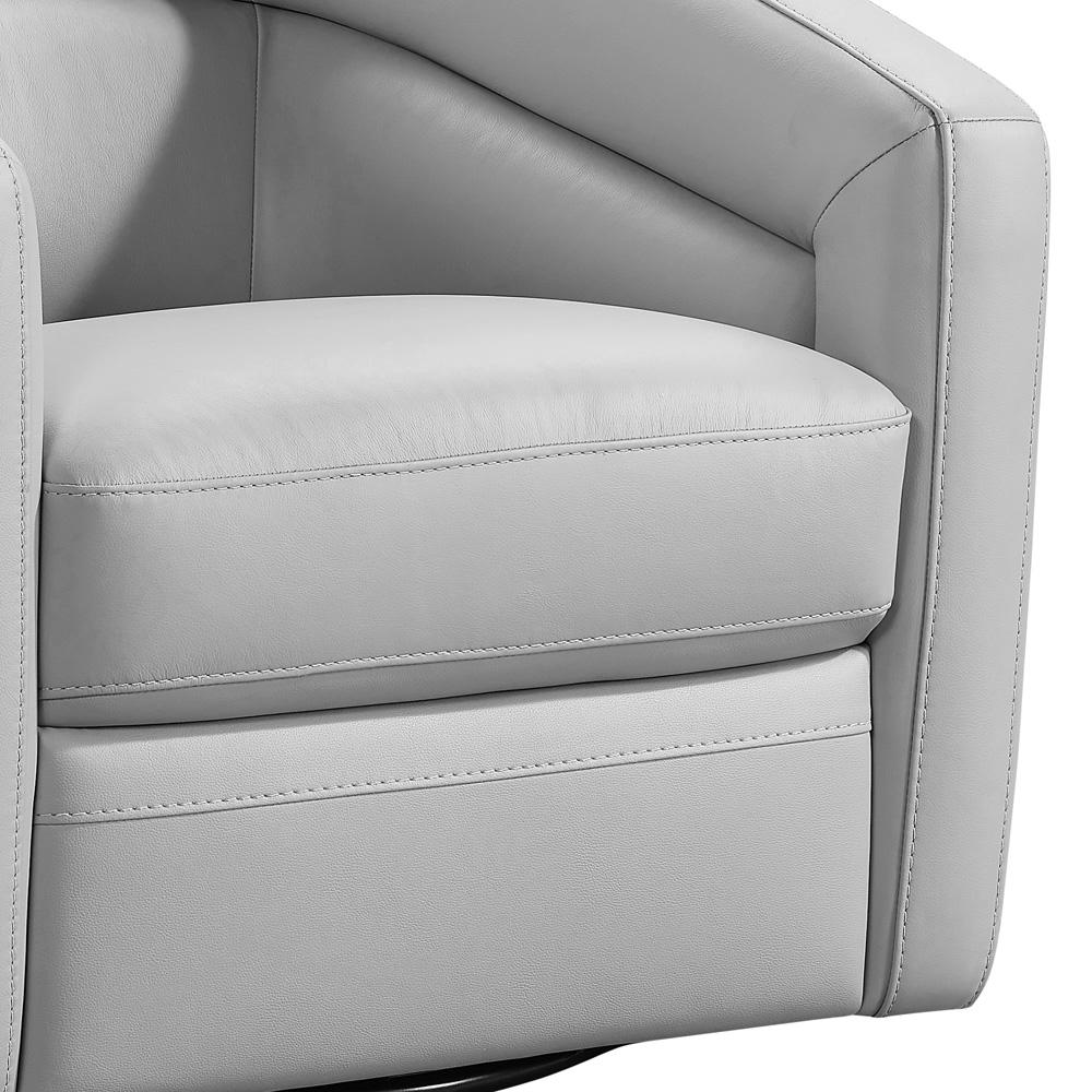 Armen Living - Desi Contemporary Swivel Accent Chair in Dove Gray Genuine Leather - LCDSCHDV veiw 4