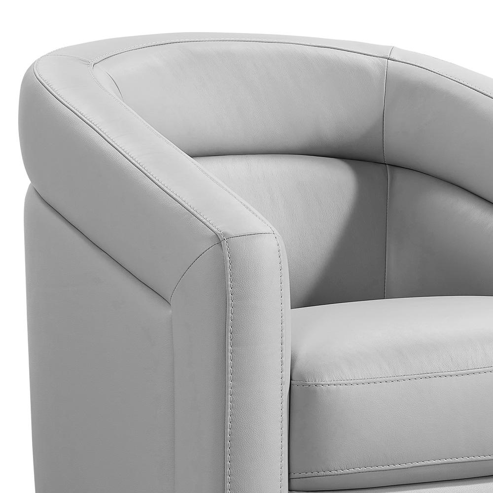 Armen Living - Desi Contemporary Swivel Accent Chair in Dove Gray Genuine Leather - LCDSCHDV veiw 5