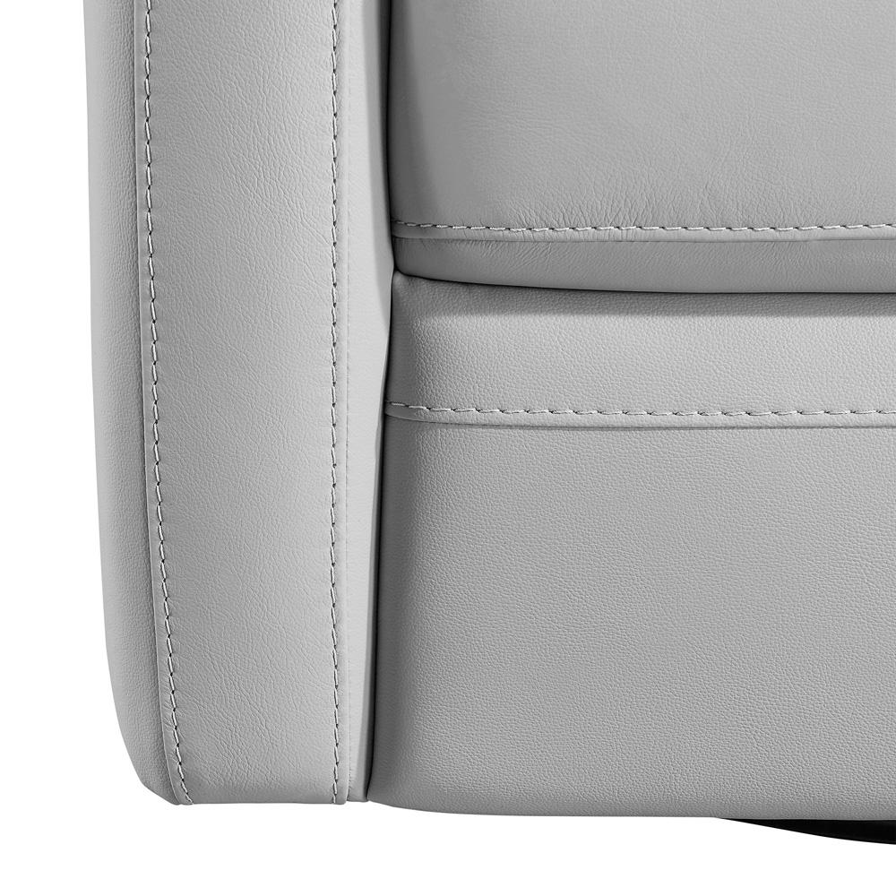 Armen Living - Desi Contemporary Swivel Accent Chair in Dove Gray Genuine Leather - LCDSCHDV veiw 6