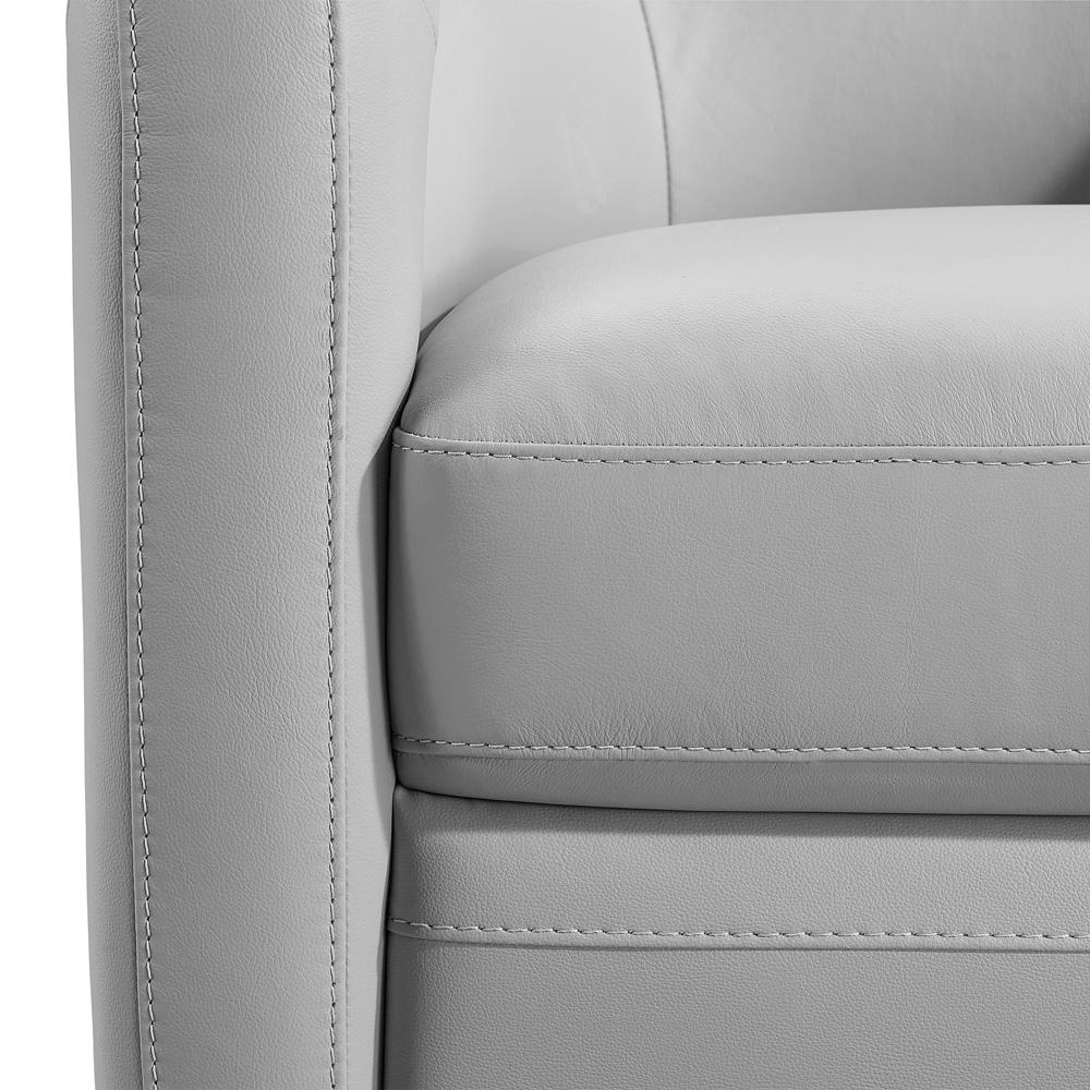 Armen Living - Desi Contemporary Swivel Accent Chair in Dove Gray Genuine Leather - LCDSCHDV veiw 7