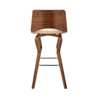 Armen Living - Gerty 26in Swivel Cream Faux Leather and Walnut Wood Bar Stool - LCGYBAWACR26 veiw 5
