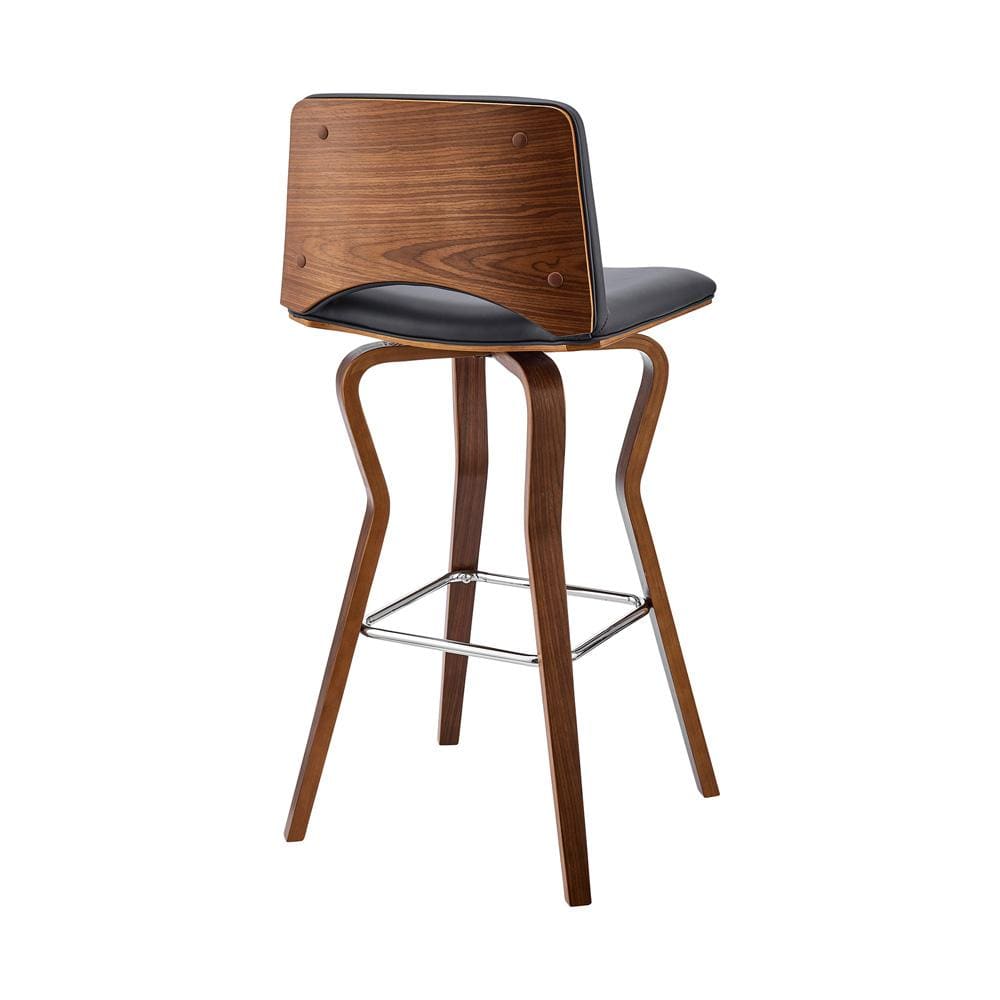 Armen Living - Gerty 26in Swivel Grey Faux Leather and Walnut Wood Bar Stool - LCGYBAWAGR26 veiw 4