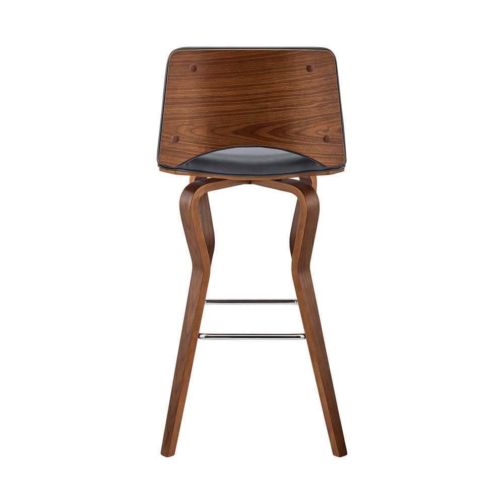 Armen Living - Gerty 26in Swivel Grey Faux Leather and Walnut Wood Bar Stool - LCGYBAWAGR26 veiw 5