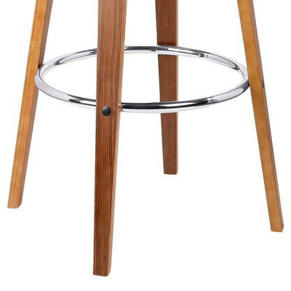 Armen Living - Harbor 26in Counter Height Backless Swivel Cream Faux Leather and Walnut Wood Mid-Century Modern Bar Stool - LCHBBACRWA26 veiw 5
