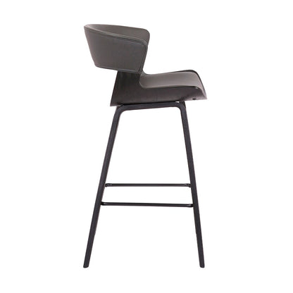 Armen Living - Jagger Modern 26in Black Wood and Grey Faux Leather Counter Height Barstool - LCJGBABLGR26 veiw 3