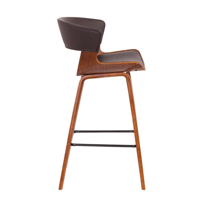 Armen Living - Jagger Modern 26in Wood and Black Faux Leather Counter Height Barstool - LCJGBAWABR26 veiw 3